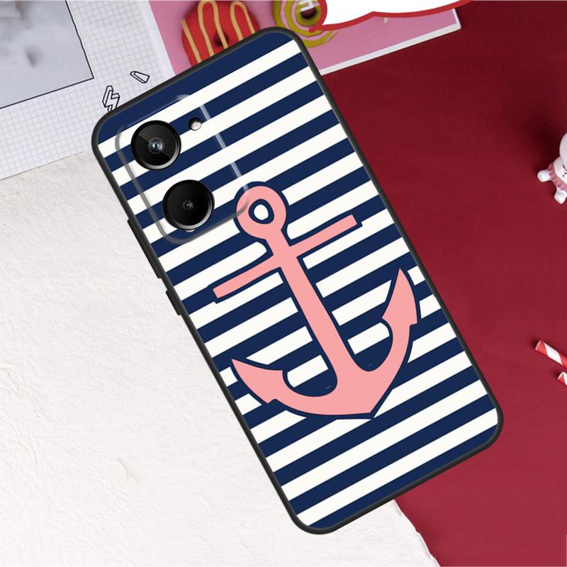 Stripes Anchor Boat Ship Wheel For Realme 10 11 12 13 14 Pro Plus GT6 GT7 15 Pro C61 C67 C63 C71 C55 C51 C65 C53 C75 Case