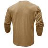 Autumn New High-End Men Cotton Button Henley Neck T-shirts Fashion Solid Color Long Sleeve T Shirt Casual Button Top Tees