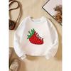 Kids Sweatshirt Creative "Strawberry" Pattern Fashion Casual Crew Neck Sweatshirt for Daily Wear, Parties, Vacation Gifts