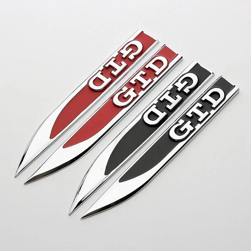 2pcs X Metal GTD GLI GTI R Side Fender Badge Emblem Sticker for Suit G-OLF 5 6 7 MK7 MK4 MK5 MK6 Car Styling Accessories