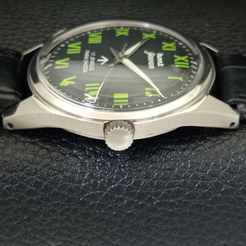 HMT JAWAN VINTAGE HAND-WINDING INDIAN MENS BLACK COLOR DIAL WATCH a700268-5 R202-a700268