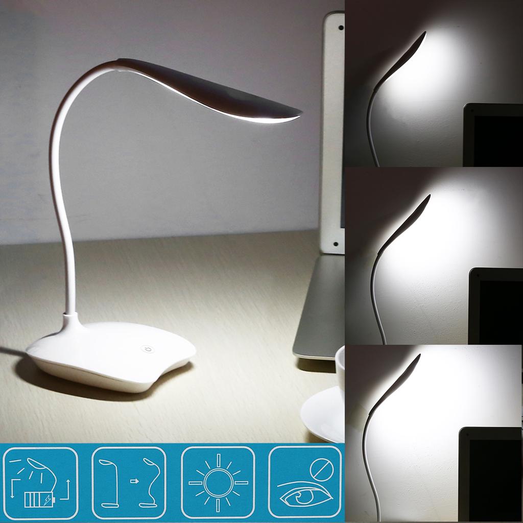 USB-Aufladung 3 Modi LED-Tischlampe Flexibler Touch-Sensor Lese-Schreibtischlampe