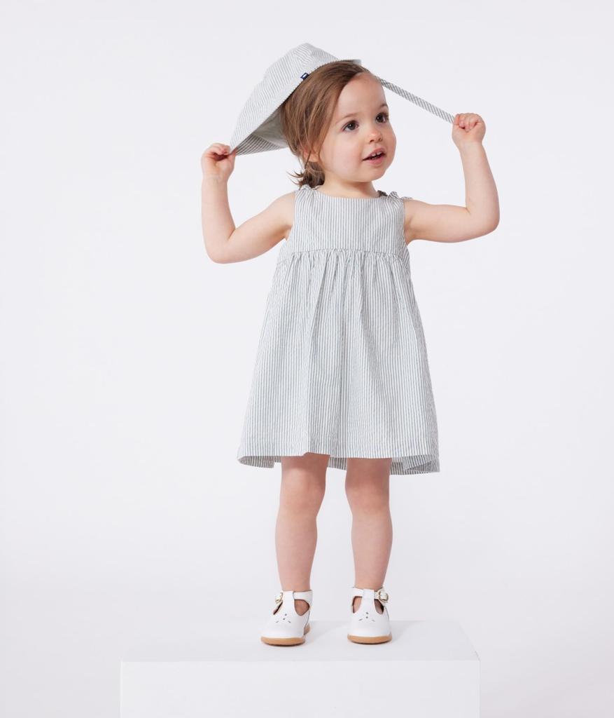 Dress A0CD4 36 Months 95cm [Petit Bateau] One-piece Off-white/Green