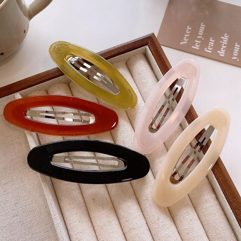 5PCS/set Women Oval Hair Clips Side Bangs Fix Barrettes Female Ladies Girls Headwear Hairpins Fashion Hair Accessories Gifts New