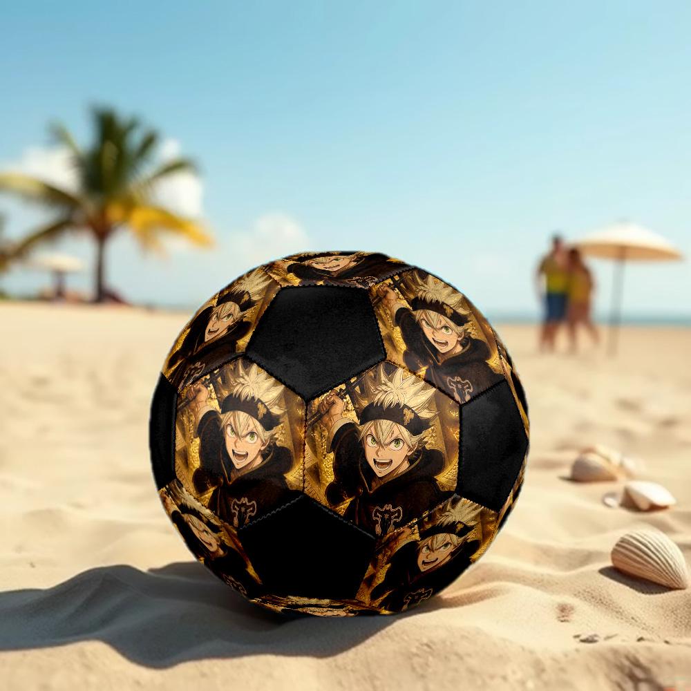 Black Clover2 Soccer Ball Colorful All Ages Machine Stitched PVC Competition Ready Durable High-Bounce.SIZE5
