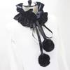 Victorian Vintage Pom Pom Neck Ruff Ruffle Collar Layered Clown Neck Collar Tie Cosplay Accessories for Women