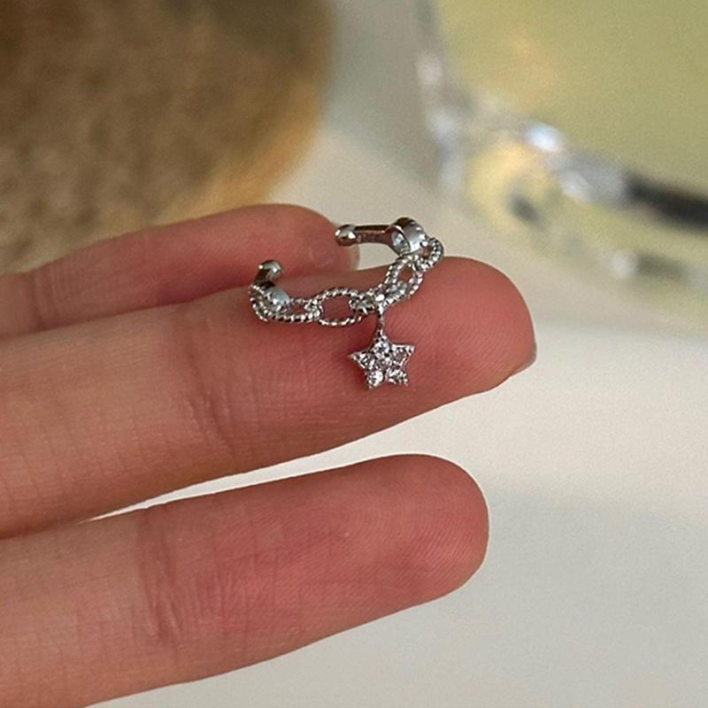 Star Ear Clips Ear Bone Nail Shiny Ear Cuff Trendy Earring For Women Accessory