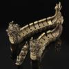 Brass Dragon Boat Ornament Dragon Boat Figurine Collection Tabletop Centerpieces