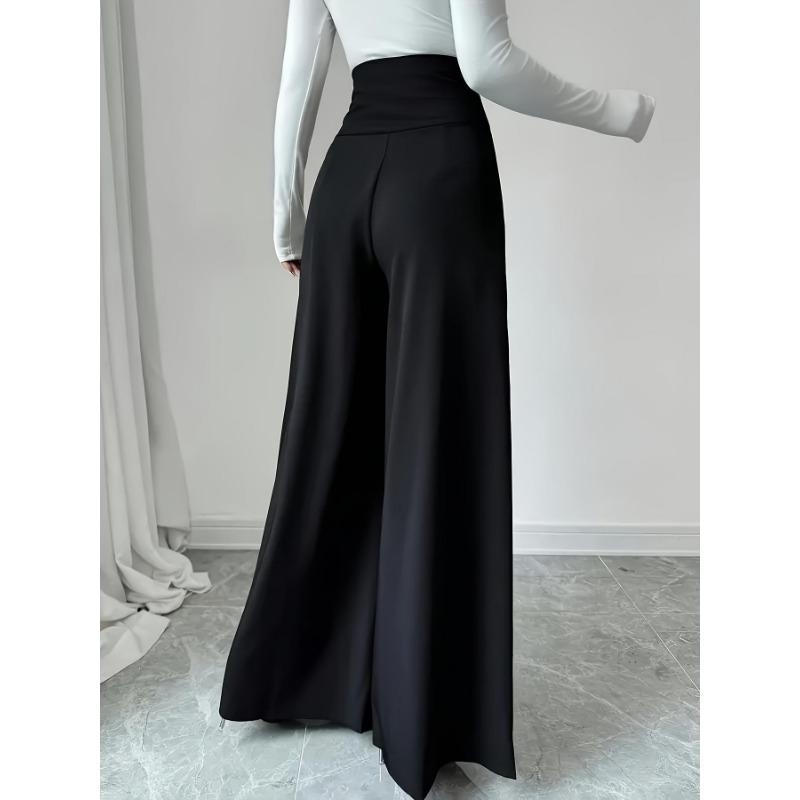 Damen S High Waist Weite Hosen mit Taschen für die Büroarbeit