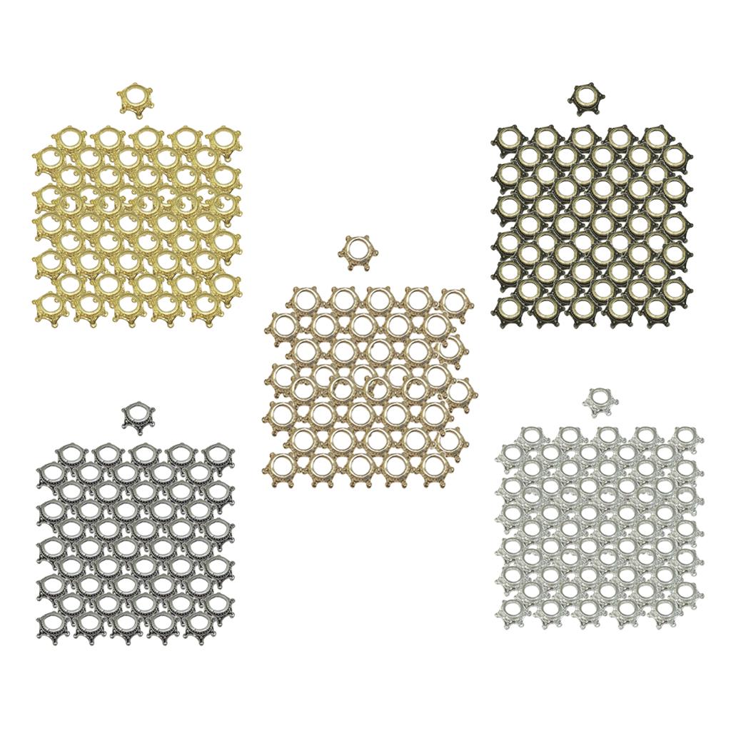 50pcs Crown Charms Beads for Jewelry Making Necklace Earrings Antique Bronze