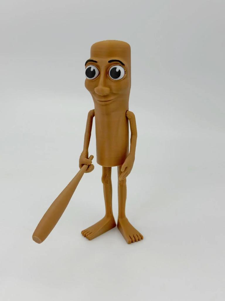 3D Printed Stick Figurine Creative Desktop Decor Ornament Tung Tung Sahur Handcrafts with Movable Arms Stick Figure Keychain