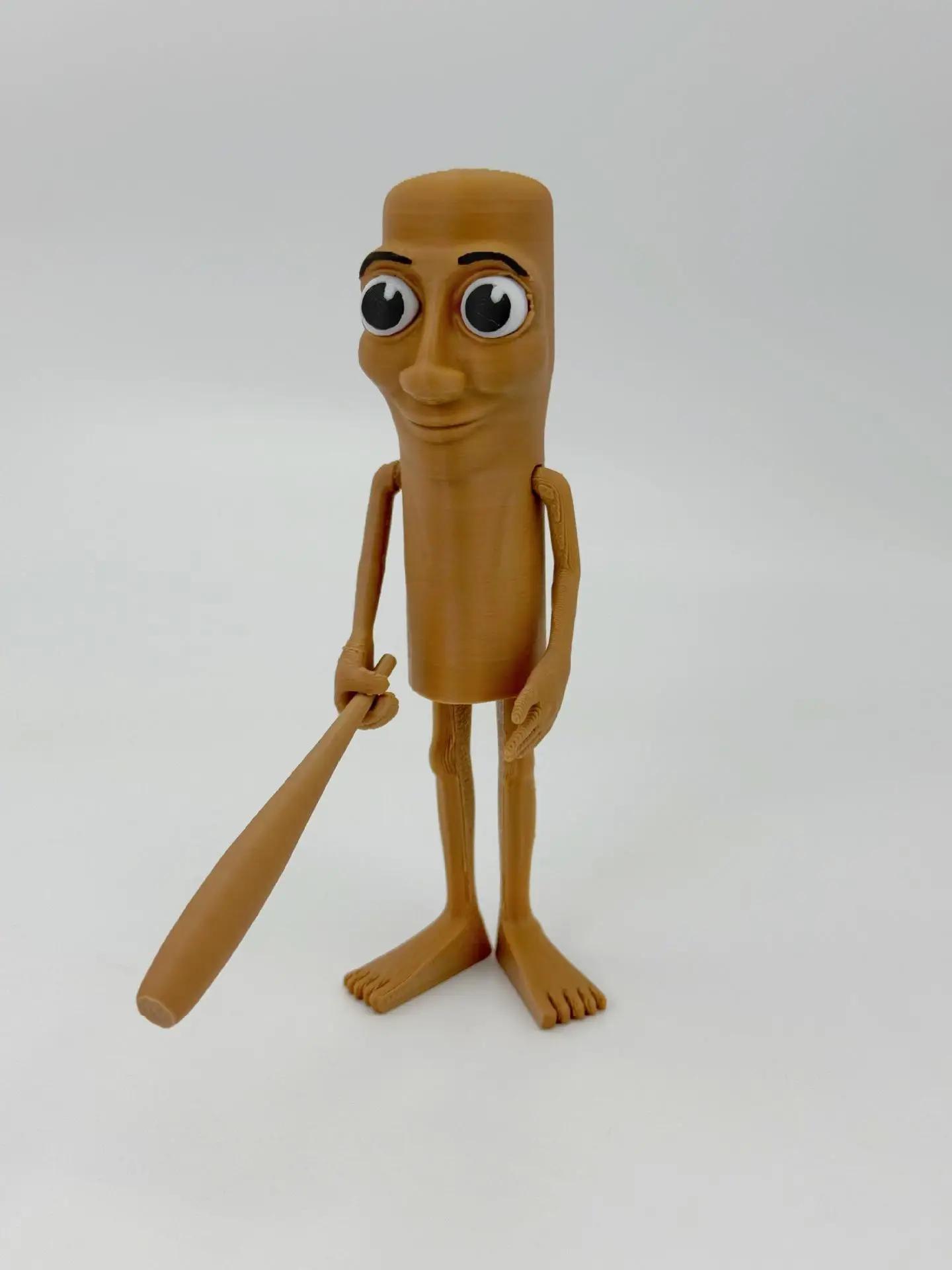 

3D Printed Stick Figurine Creative Desktop Decor Ornament Tung Tung Sahur Handcrafts with Movable Arms Stick Figure Keychain