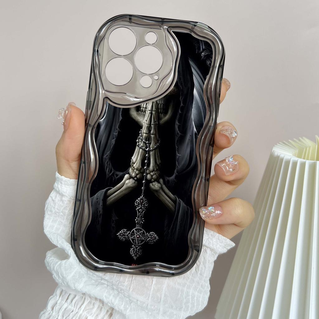 LZ13 Death Prayer Grim Reaper Skull Clear Soft Wave Phone Cases for iPhone 15 13 Pro Max 12 mini 14 8 Plus XS Max XR 6 Protection Back Cover