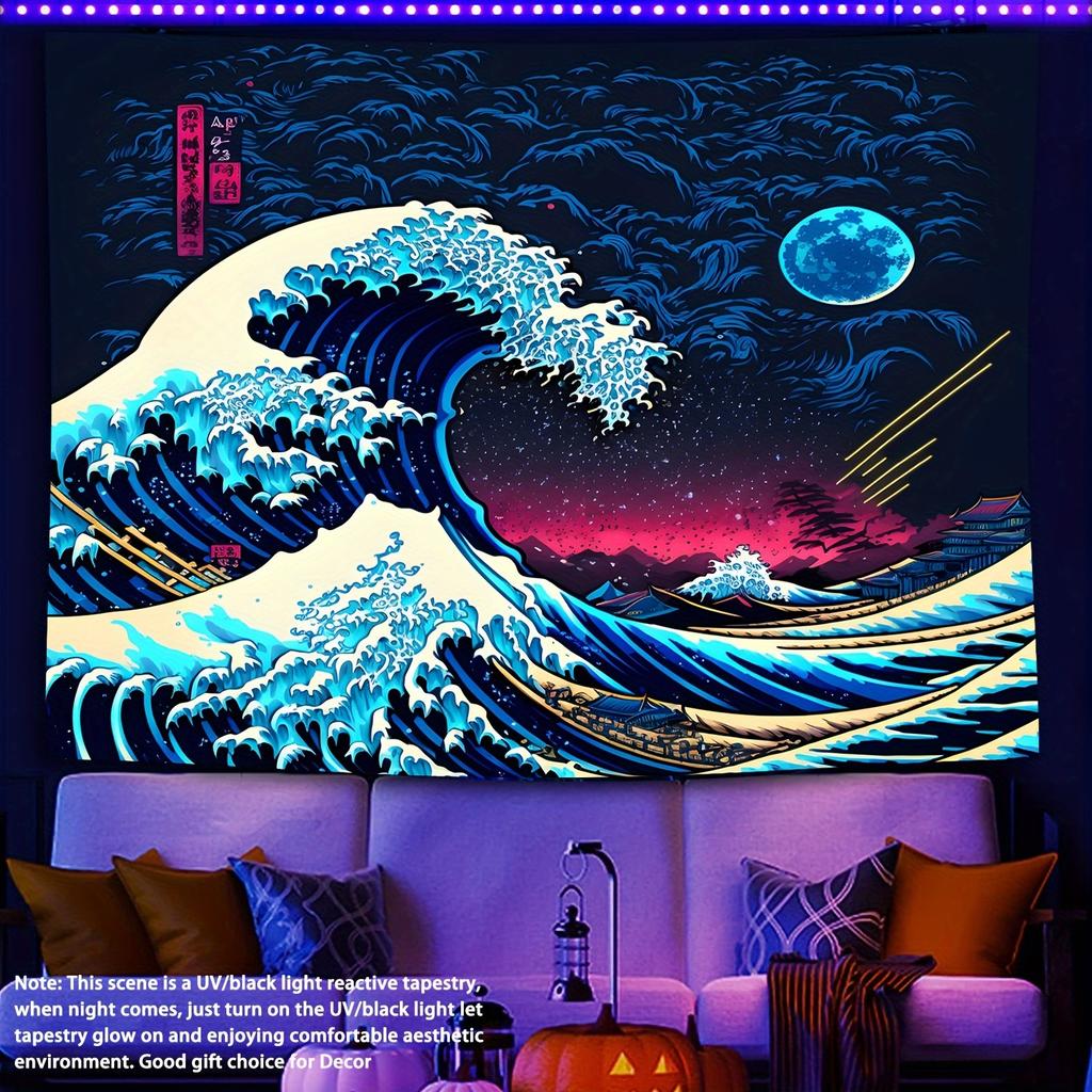 Great Wave Off Kanagawa Tapestry Vibrant Wall Hanging for Bedroom and Living Room Decor Ideal Gift for Art Lovers