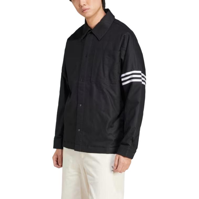 adidas Camicia di flanella imbottita Neuclassics Nera Uomo Streetwear JC9906