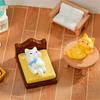 5 Stück/Beutel Niedliches Kätzchen Katze Puppe Auto Harz Ornamente Mikro Landschaft Ornamente Schreibtisch Heimdekoration Puppenhaus Spielzeug Zubehör Geschenk