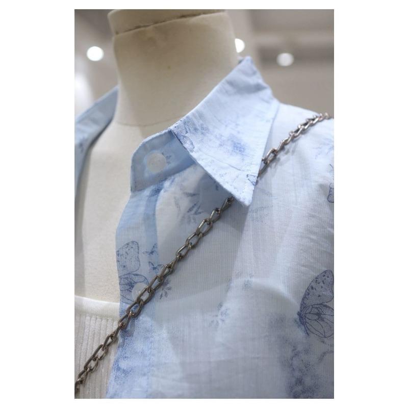 Trendig Cardigan Solskyddskläder Design Lager på lager Andningsbar Toppskjorta Dam Ny Höst Knapptopp