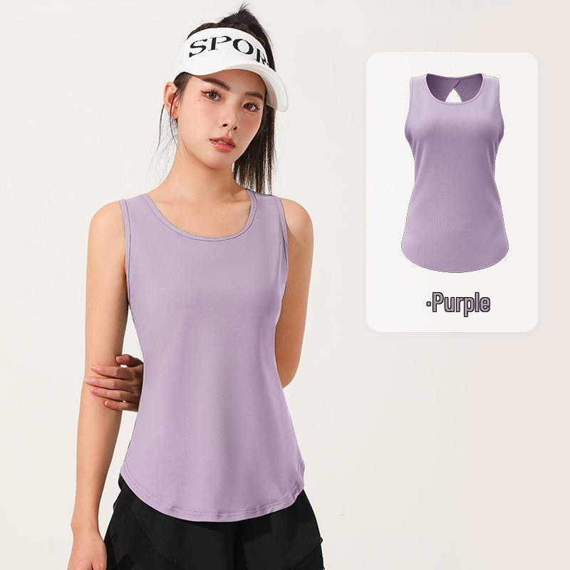 

Juyi Hall Women s Summer Mesh Sleeveless Yoga Tank Top L фіолетовий