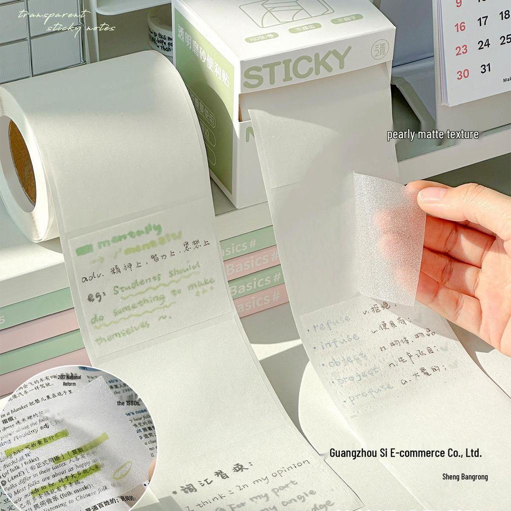 Transparent Pull-Out Sticky Notes for Error Correction and Office Use