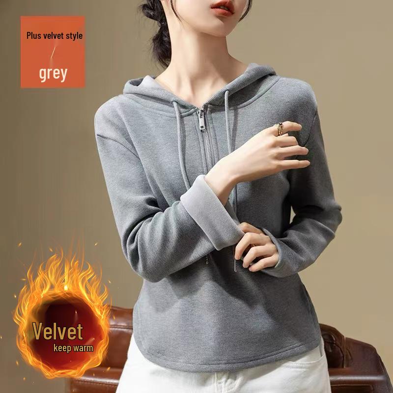 

Women s Black Half-Zip Fleece Hoodie: Thickened Hooded Base Layer for Autumn/Winter 2025 M (90-105 lbs)