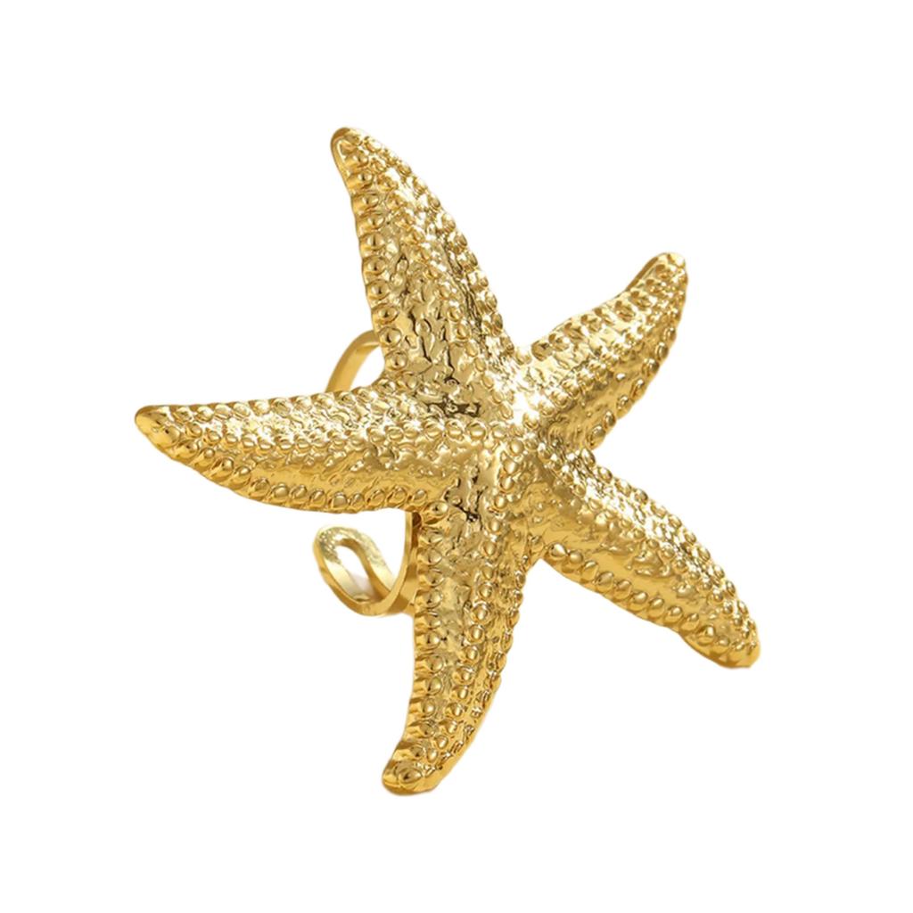 Multipurpose Ocean Themed Starfish Adjustable Rings Jewelry Accessory for Nature Loving Women and Beach Enthusiasts