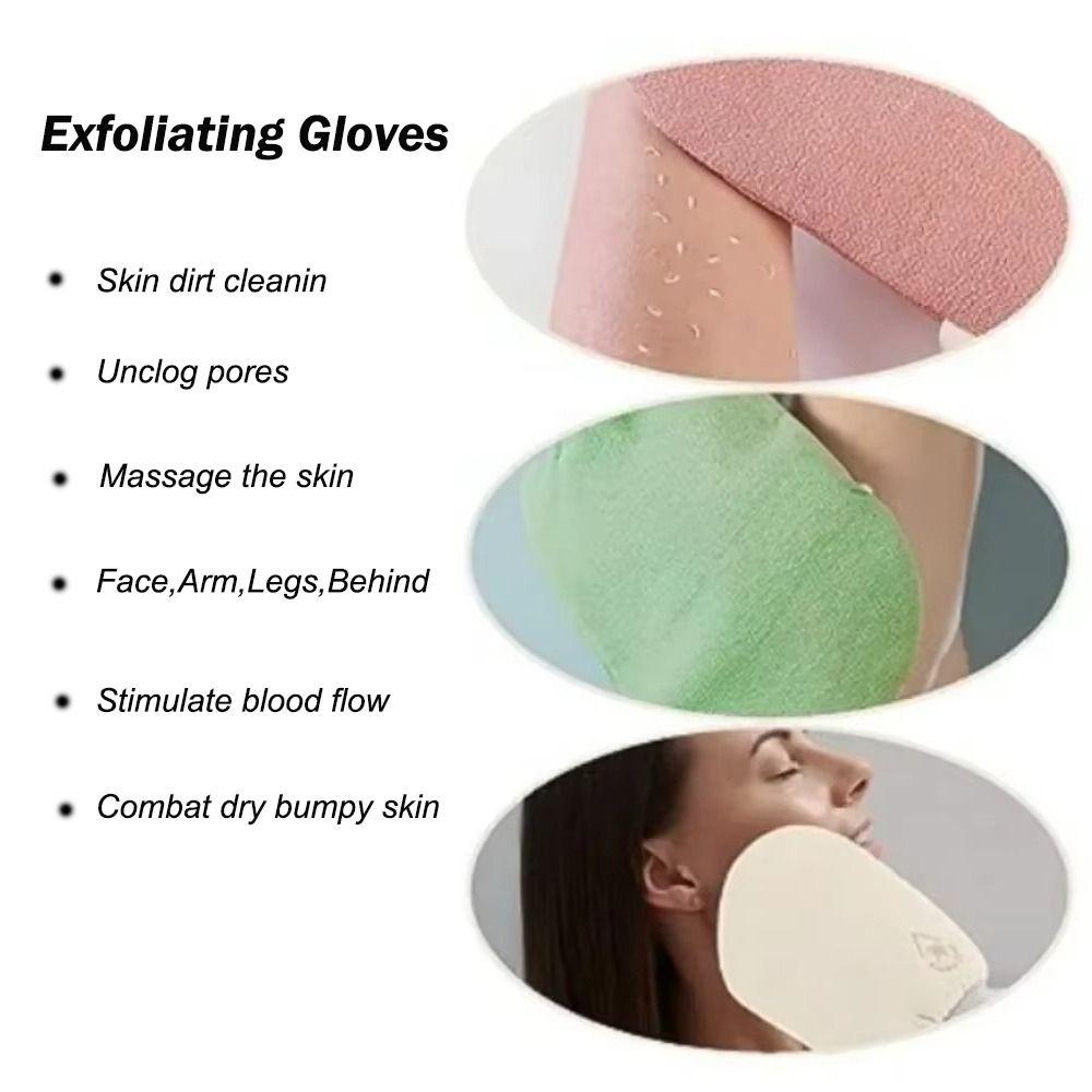 New Thick Exfoliating Bath Gloves Double Sided Frosted 3 Colors Body Scrub Gloves SPA Shower Mitt