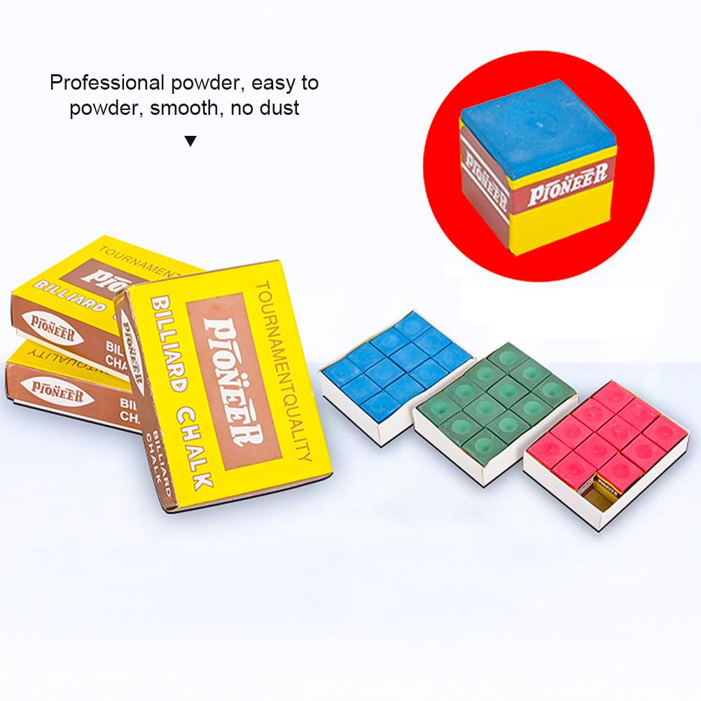 1 Box /12 Stück Billard Queue Kreide Stangenkopf Rutschfestes Pulver Billard Zubehör