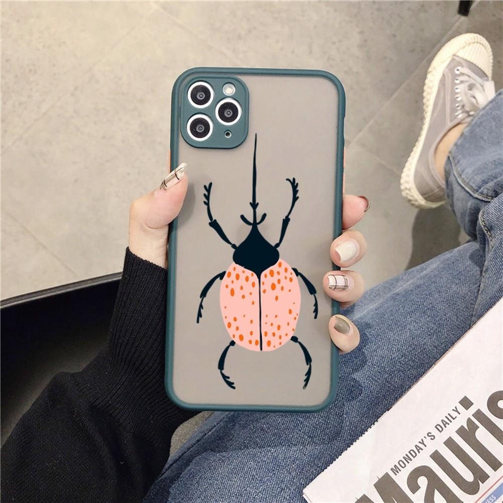 Bug Beetles Insects Phone Case for iPhone 14 11 12 13 Mini Pro Max 8 7 Plus X XR XS MAX Translucent Matte Cover