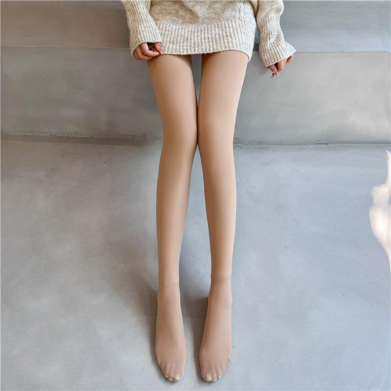 Autumn and winter new velvet water light pants wear naked pants single-layer bare-leg pantyhose women's leggings
