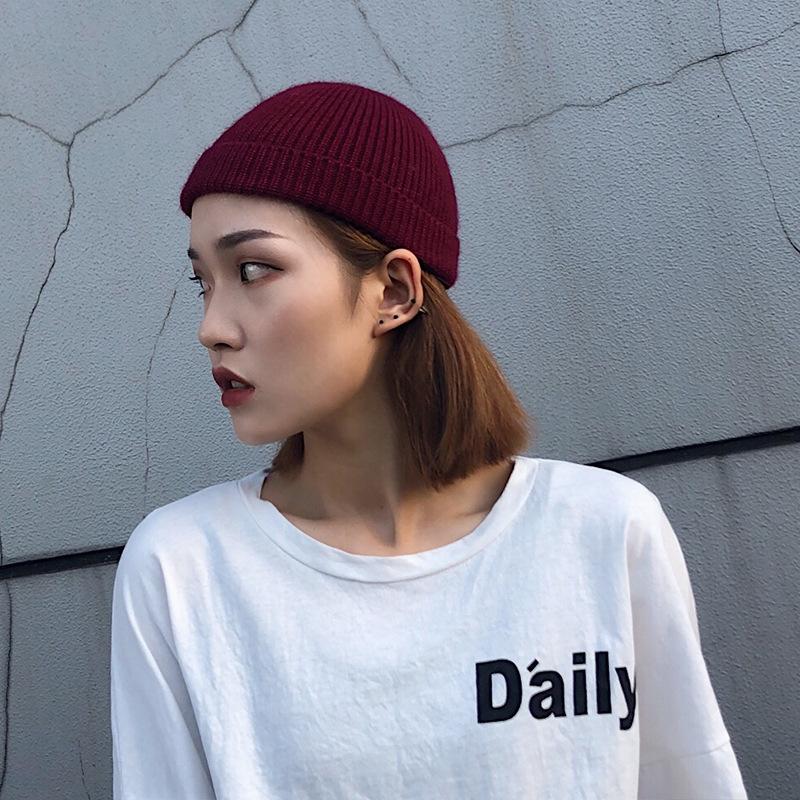 

Dome landlord hat women s knitted cold hat melon rind hat men s autumn and winter versatile warm wool hooligan hat hip-hop tide One size жовтий