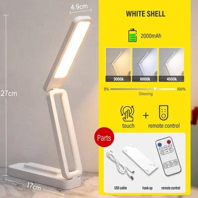LED-Leseschreibtischlampe, faltbar, Touch, mit Fernbedienung, dimmbare Wandlampe, USB-Ladefunktion, Büro, Arbeitszimmer, Nachttisch, Nachtlicht