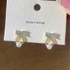Exquisite Zircon Bow Pearl Stud Earrings: High-End, Versatile, Fashionable Lady Jewelry
