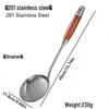 304 Stainless Steel & Wooden Handle Cookware Set: Spatula, Soup Ladle, Wok Spatula, Slotted Spoon, Iron Spatula for Stir-Fry & Frying Pan