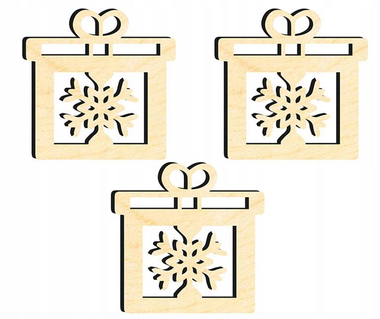 Wooden Christmas tree decorations Z50 3 pcs.