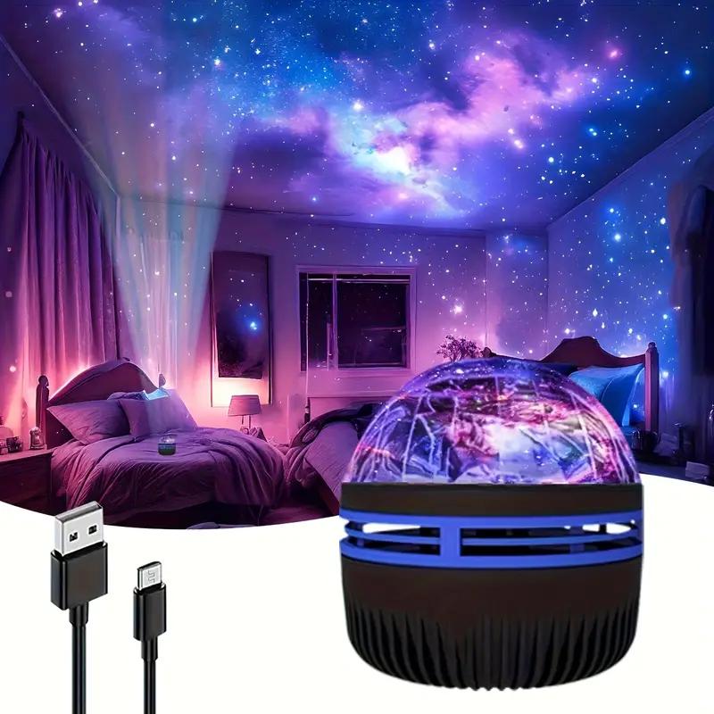 7-Color LED Aurora Projector - Remote Control, USB Powered, 36V Safe, Galaxy Lighting for Bedroom & Music Room