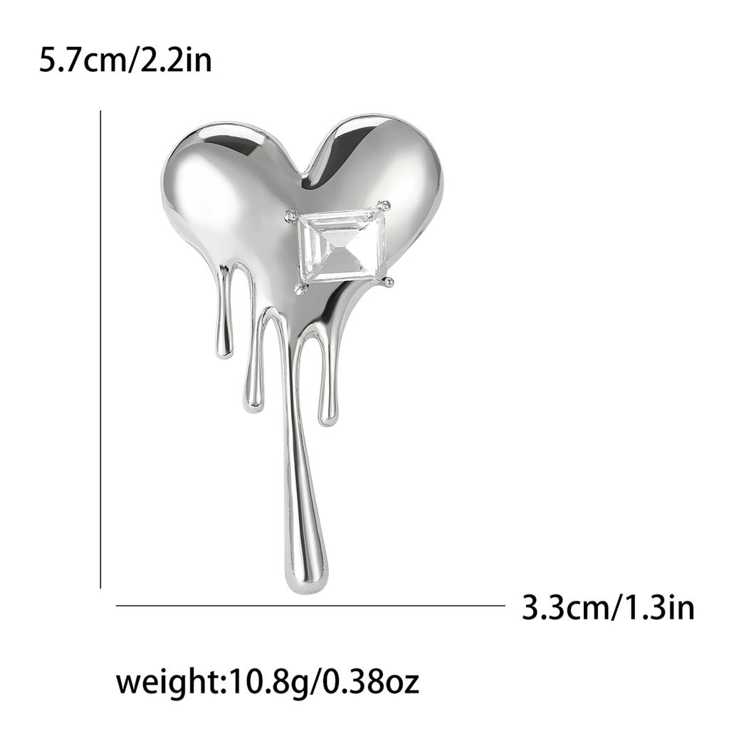 Rhinestone Love Brooches for Women Unisex Enamel Heart Pins Banquet Party Backpack Gifts Jewelry Accessories