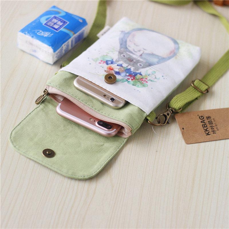 Spring/Summer Fresh Painted Women's Canvas Handbag & Crossbody Phone Bag
