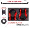 2pcs 3/4" D-Ring Shackle U-Hook Loop Shackles with Screw Pin Isolators Washers for Jeep Off Road Vehicle Recovery