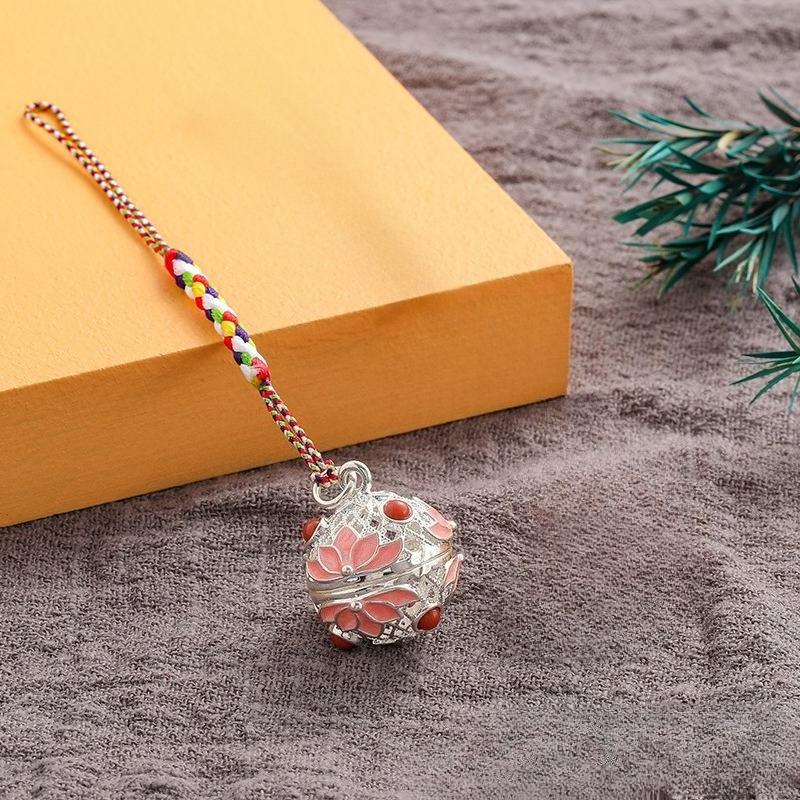 Hollow Sachet Ball Pure Copper Mobile Phone Chain Pendant Portable Aromatherapy Ancient Style Hanfu Xiangmu Palace Bell Cloisonne Pendant