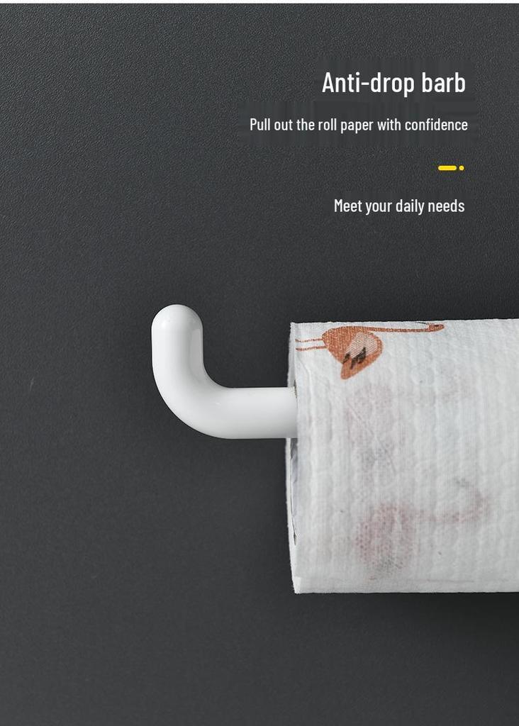 Kitchen No-Drill Cabinet Paper Towel & Wrap Rack