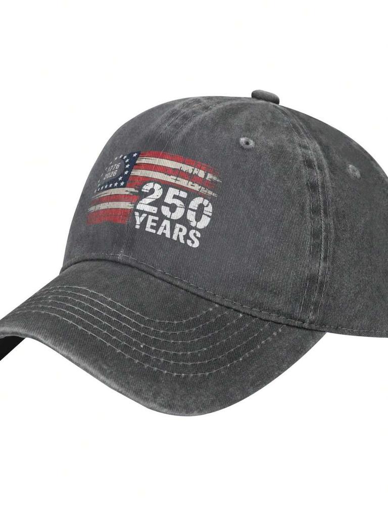 250 Years American Flag Vintage Washed Cotton Baseball Cap Adjustable Unstructured Dad Hat For Adults