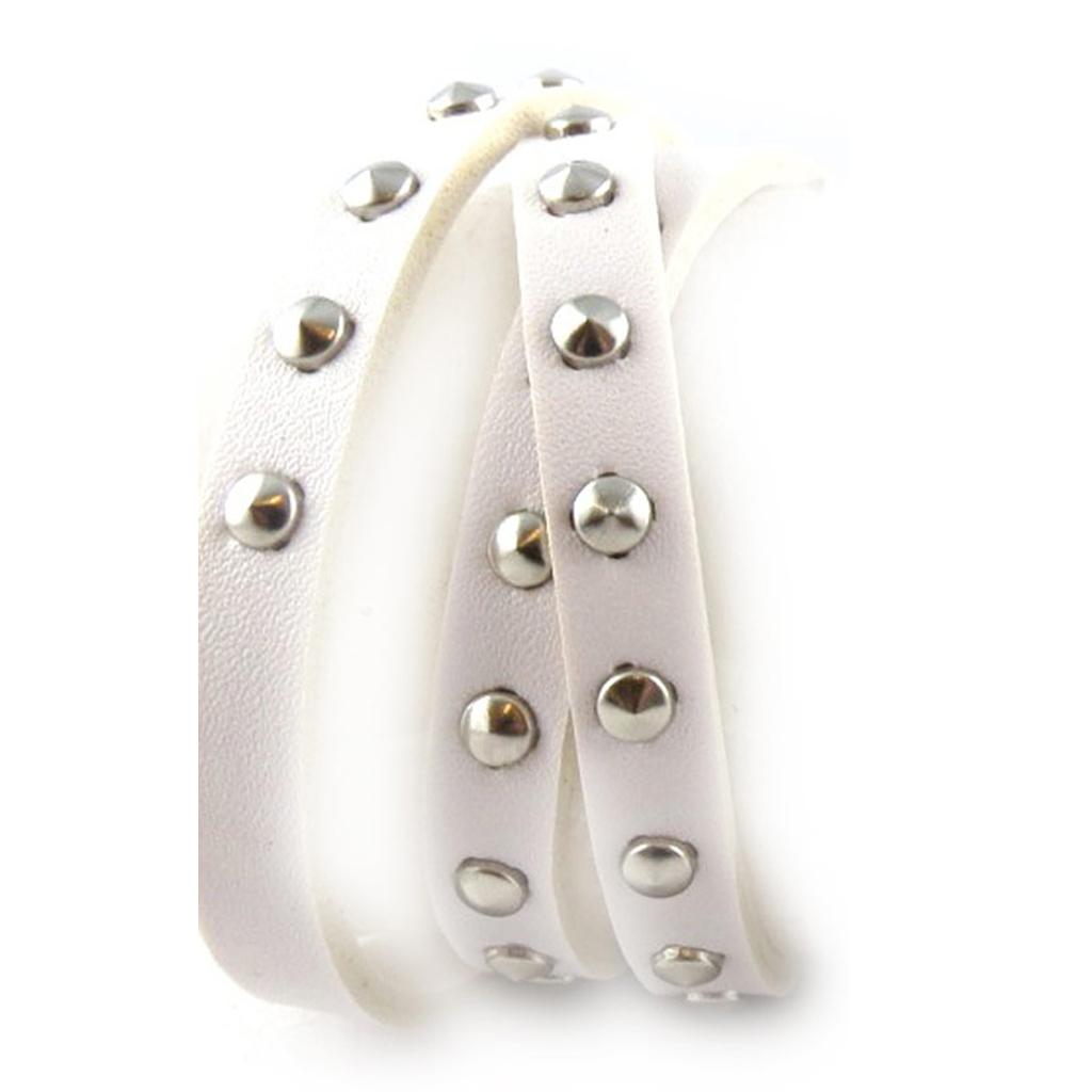 Les Trésors De Lily [R6909] - Bracelet cuir 'Authentik' blanc - 4 tours