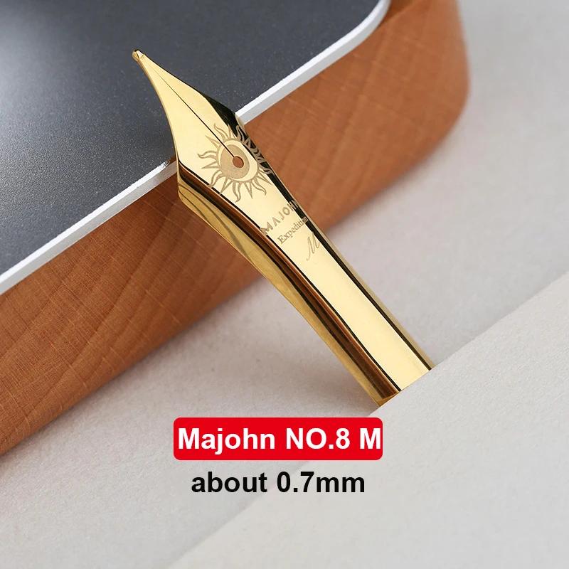 Classic MAJOHN P140 NO.8 F/M Nib Acrylic Piston Huge Transparent Fountain Pen Ebonite Feed Large Capacity Ink Writing Luxury Pen