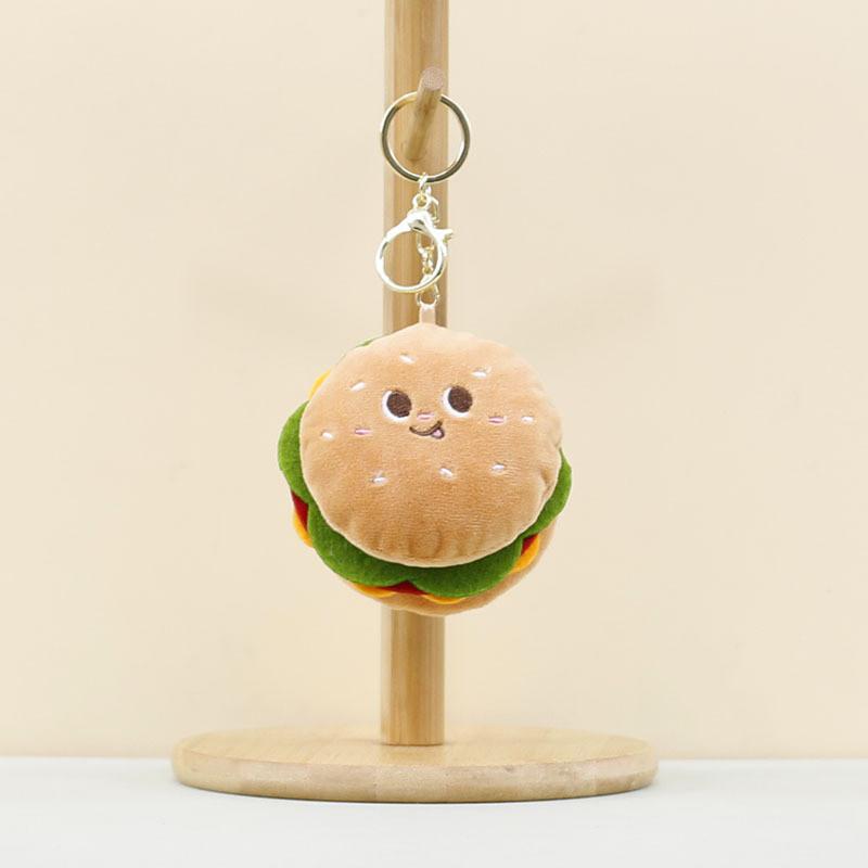 

Плюшевый Короткий Креативный Брелок-Подвеска Аксессуар в Виде Бургера Подарок