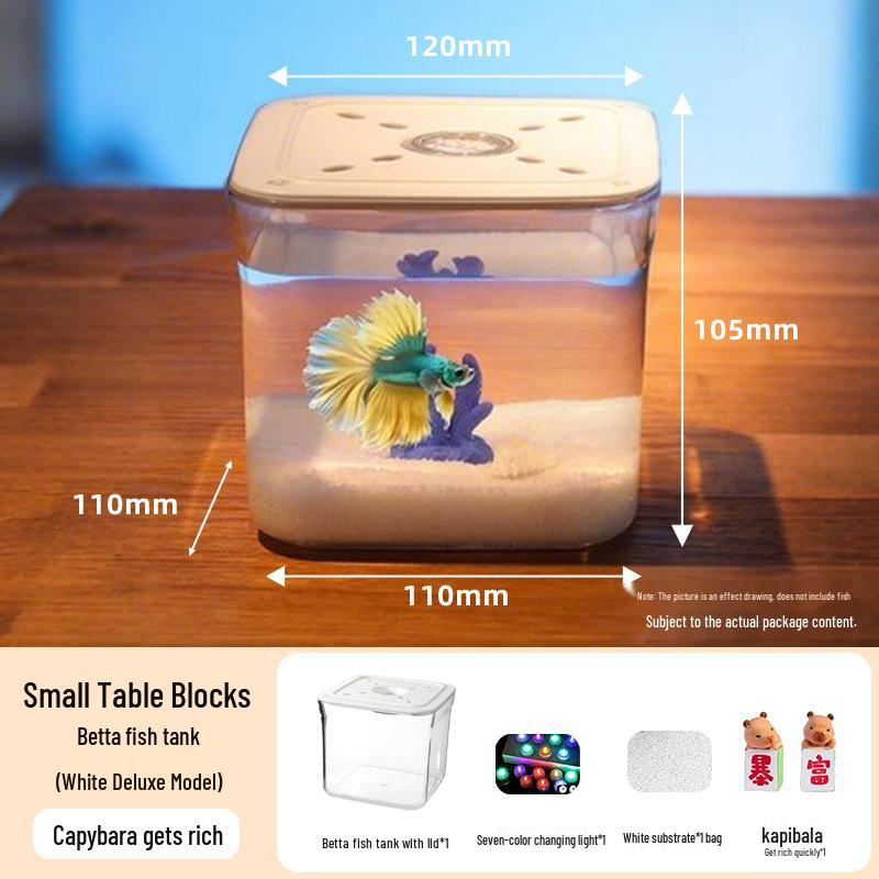 Acvariu Mini de Birou pentru Pești Luptători Siamezi - Betta Micro-Peisaj Acvatic Decor Acvariu.