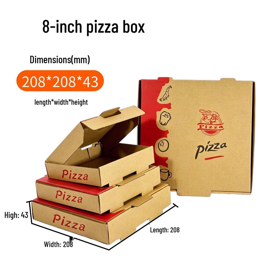 Custom Logo Food-Grade Kraft Pizza Box
