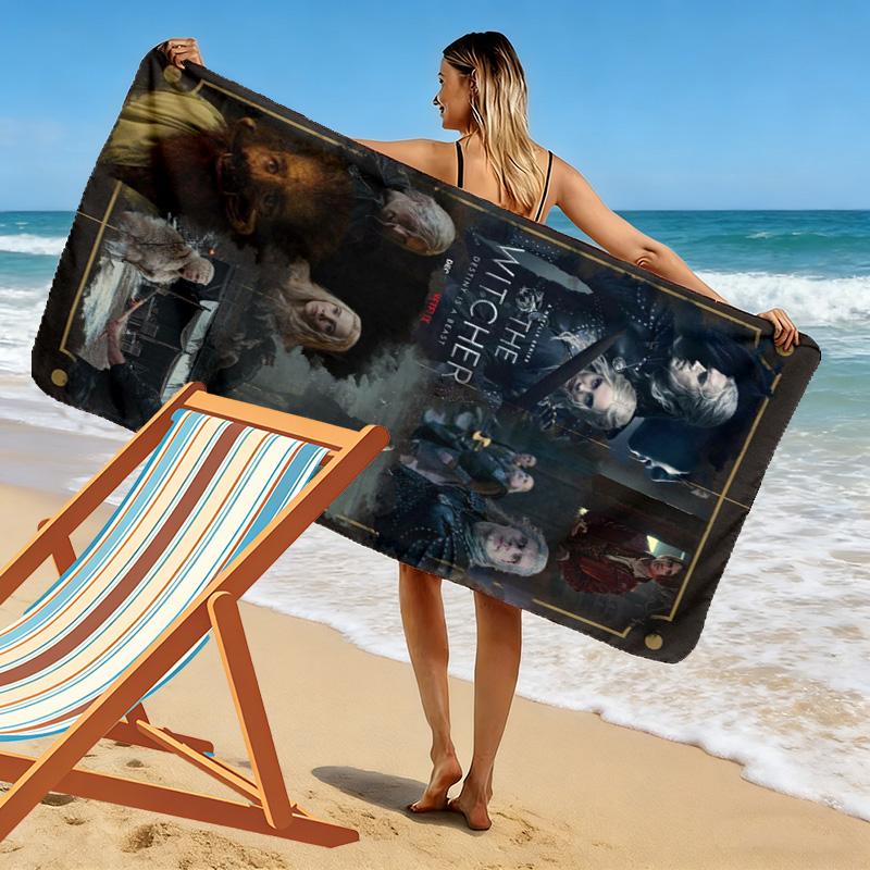 The Witcher's Fury Beach Towel Beach Soft Quick-drying Swim Towel Swim Seaside Travel and Vacation Towels Comfort Outdoor Picnic Beach Mat