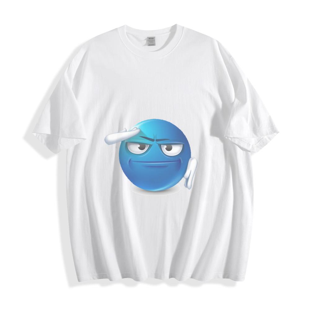 Sassy Blue Emoji Salute T-Shirt - Confident and Edgy Design Unisex Tee