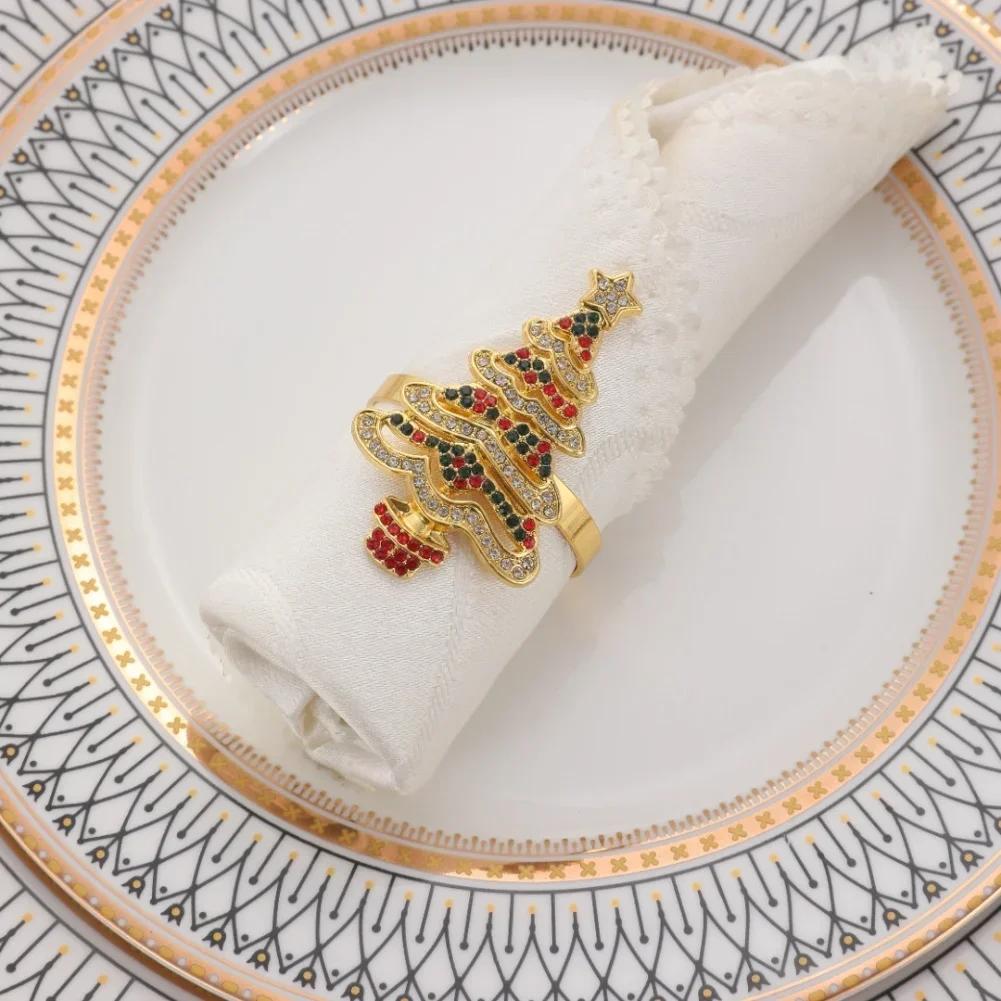 6pcs Christmas Napkin Rings Set Napkin Rings For Dinner Party, Wedding, Birthday Christmas Home Table Decoration Accessories