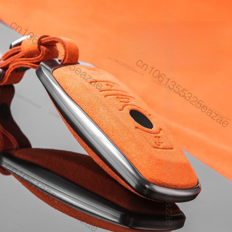 Metal Suede Car Remote Key Cover Case Holder Shell Fob For Byd New Atto 3 Atto2 Song Pro Han Tang Shark Dolphin Seal U Sealion 7